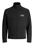 JACK & JONES Jcocnz Structure Sweat zippé intégral pour Homme, Noir, L