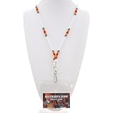 Alltribes Navajo White Seed Beaded Tribal Chevron Stitch Lanyard for Badges or ID With Plastic Sleeve 0212
