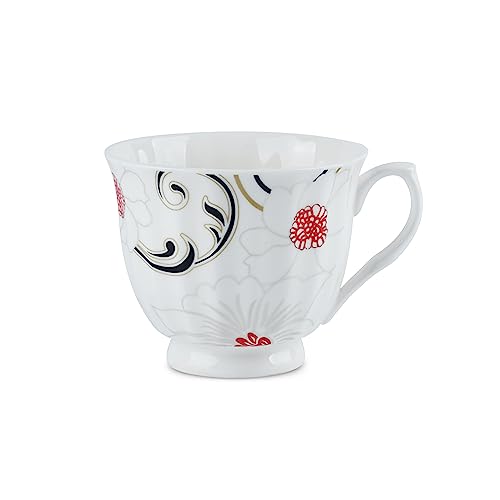 Image of Dandy Lines Classic Blossom Bliss Cup and Saucer, Cups + Saucers, Luxury Tea Cups for 6, Ceramic, Pack of 12, Microwave & Dishwasher Safe, Great for Hosting & Gifting