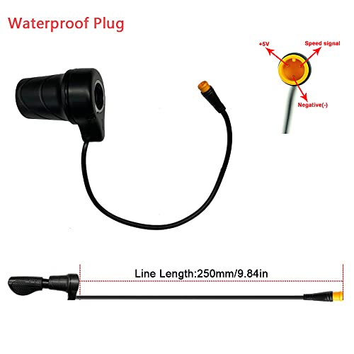 Image of Electric Bike Accessories, Wuxing Right Handle 20X Half Twist Throttle 12V 24V 36V 48V 52V 60V 72V for Ebike 3 Pin Waterproof Connector Conversion Kit Accelerator Parts