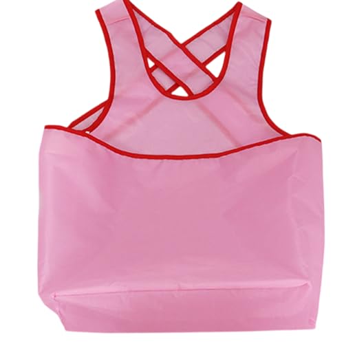 Bettinay Laundry Apron with Pockets, Pink Waterproof Clothes Drying Apron, Large Capacity Oxford Cloth Sleeveless Aprons