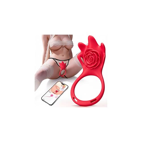 Image of Couples Sex Toys Wearable Vibrator - MOOLIGIRL AI Lover Rose Toy Vibrating Panties with APP Control, 10 Wide & Steady Stimulation Vibrators with 6 Cock Ring, BDSM Adult Toys for Couples Women Men
