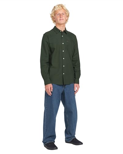 Image of Volcom Men's Long Sleeve Woven Button-up Shirt, Casual Or Dress Shirt for Work & Everyday Wear