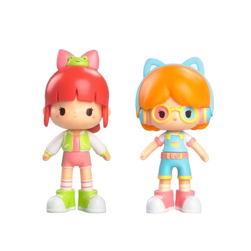 DUNDUN Fashion Dolls | 2 muñecas Estilo Kawaii | con Piezas Intercambiables para Combinar con Otras muñecas de la colección y Crear Conjuntos de Moda my Cool | Muy fácil y Divertido