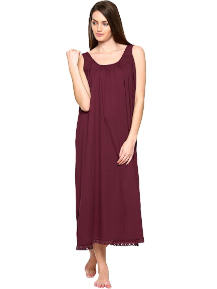Red RoseFull Length Nighty Slip_Navy