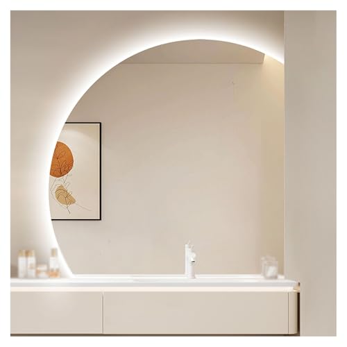 DHNDSDP con Pantalla Acrílica Espejos para Baño Luz Blanca (6500K) Espejo de Maquillaje Espejo Decorativo de Pared Antideflagrante Espejo Vestidor Plateado de 5milímetros(90cm/35.4')