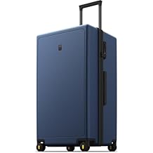 LEVEL8 Trunk Luggages, 28 Inch Luggage with Spinner Wheels, Luminous Textured Checked Large Hard Shell Lightweight with Tsa