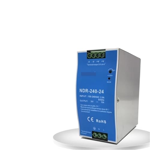 NDR-240 Industrial DIN Rail Switching Power Supply 240W 12V 24V AC/DC Single Output Source Power Output Industrial Electronics(12V)
