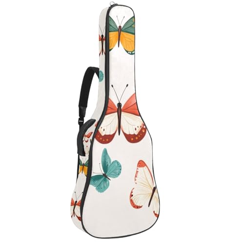 Étui souple pour guitare acoustique de 109 cm étanche en tissu Oxford imprimé papillons