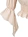 Womens Renaissance Victorian Peasant Shirt Pirate Blouse Cosplay Costume Bell Sleeve Tops(BG M) Beige