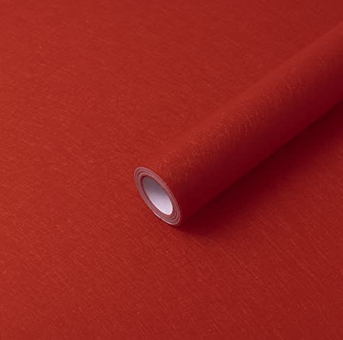 Abyssaly Self Adhesive Wallpaper Red Sticky Back Plastic Roll Removable Wallpaper Peel and Stick Vinyl Paper 40cm x 300cm for Decoration Kitchen Worktop Covering Furniture Stickers