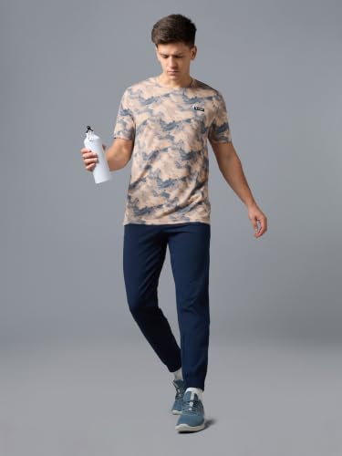 Image of TECHNOSPORT Men's Slim Fit Half Sleeve Crew Neck T-Shirt, TECHNOCOOL+ Quick Dry Moisture Wicking Stretchable Sports Gym and Casual Wear