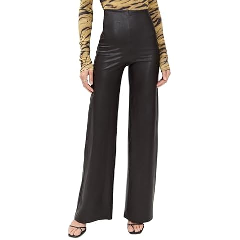 commando Women's Faux Leather Wide Leg Pants, Espresso, Brown, M Cover
