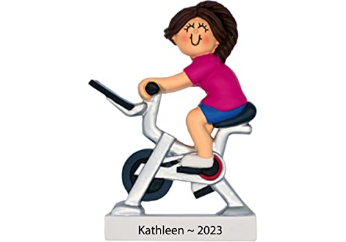 Santa Tell Me Cycling Ornament Personalized 2026 Exercise Bike Christmas Ornament – Custom Gym Gifts for Her, Fitness and Workout Keepsake, Sport Cycling Class Ornament, Spinning Gift for Women