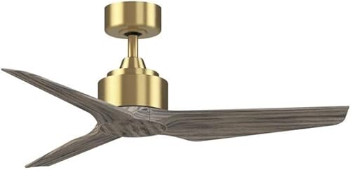 Miniatura 5 de TriAire Custom - Ventilador de techo de 3 aspas, 12.42 pulgadas de alto y 44 pulgadas de ancho, acabado plateado, color nogal oscuro plateado,Níquel