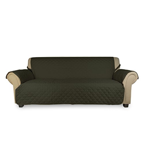 GBiancheria Copridivano Imbottito Trapuntato WILLY – Con Elastico Antiscivolo, Microfibra, Grigio Scuro (Da 1 A 4 Posti, Seduta 55-230 Cm)
