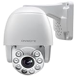 ONWOTE 4K 8MP PTZ IP PoE Camera 2 Way Audio, 355° Pan 92° Tilt 5X Optical Zoom, 2.7-13.5mm Motorized Lens, 164f-262ft IR, AI Human Vehicle Detection, Outdoor Commercial Wired Camera for Business