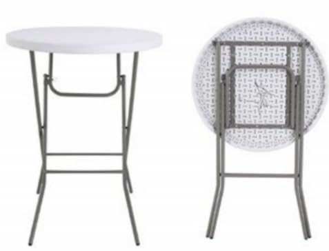 YDY+YQY 32" Cocktail Table High Top Folding Table, Portable Bar Height Folding Table Round with Removable Legs, Indoor Outdoor Banquet Table for Parties, Commercial, Speech