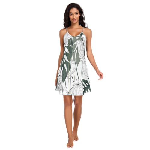 Chemise de nuit courte motif tropical pour éviter la chaleur de la nuit