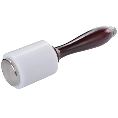 BTSKY Wooden Handle Nylon Hammer Leathercraft Carving Hammer Sew Leather Cowhide Tool Kit