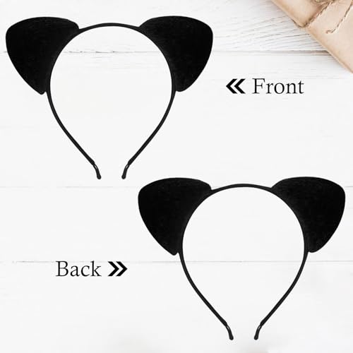 Image of FANYITY Plush Black Cat Ears Headband for Women,Perfect Addition to Catwoman Costumes and Halloween Outfits(Black Cat Ears)