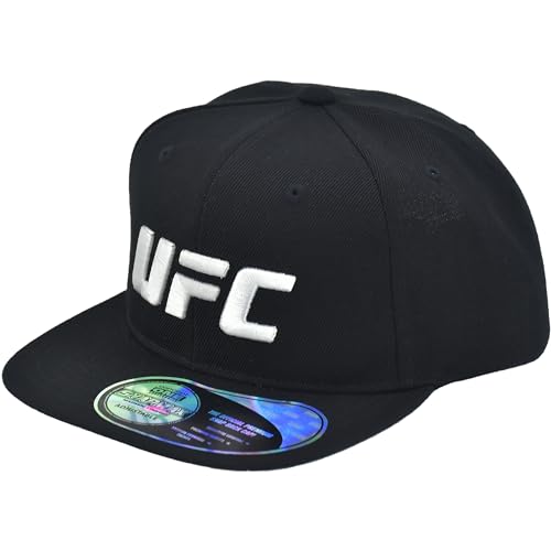 UFC Baseball Cap 6 Panel Adult Adjustable Snapback Hat with Flat Brim Black One Size