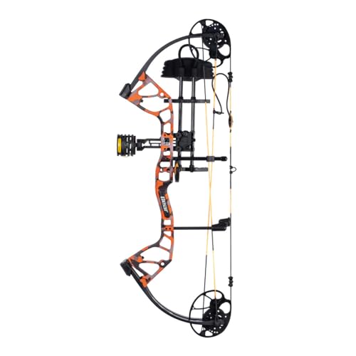 Bear Archery Royale Ready to Hunt Compound Bow Archery Set with Archery Accessories for Adults and Youths, 12”- 27” Draw Length, 5-50 Lbs Draw Weight, Up to 290 FPS