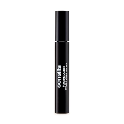 Sensilis - Sublime Lashes, Máscara de Pestañas Curvas, con Aceite de Ricino, Cuida, Protege y Aporta Volumen, Apto para Todo Tipo de Pieles, Color Negro Intenso - 14 ml