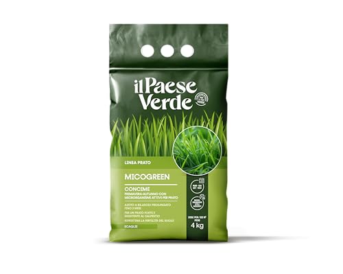 Il Paese Verde Concime Micogreen 4kg 100mq - Concime Granulare Npk Per Prato Con Azoto A Lento Rilascio – Nutrimento Di Qualità Per Un Prato Perfetto