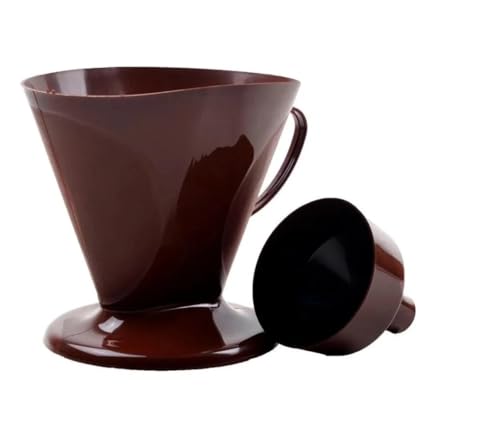 Coador de Café em Plástico com Suporte, Marrom, 2 Peças
