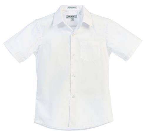 Gioberti Boy's Short Sleeve Solid Dress Shirt, White, Size 12 #TOP3