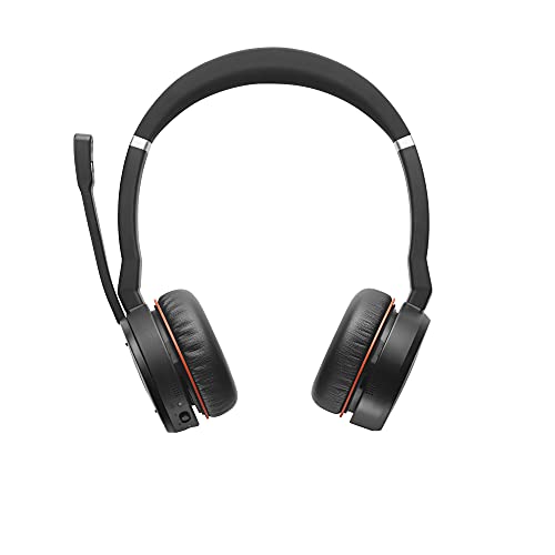 Image of Evolve 75 MS Wireless Headset, Stereo - Includes Link 370 USB Adapter - Bluetooth Headset with World-Class Speakers, Active Noise-Cancelling Microphone, All Day Battery