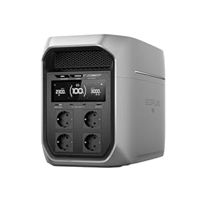 Ecoflow Delta 3 Max Plus Draagbaar powerstation, 2048 WH, uitbreidbaar tot 10 kWh, LiFePO4, AC-uitgang 3000 W, snel opladen 0-80% in 47 min, 10 ms USV, zonne-generator voor huis/camping
