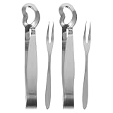 LALADEFIEE Lot de 4 set de Pinces de Service et Fourchettes à Escargots en Acier...