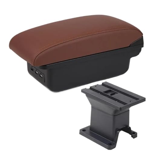 Auto Armlehne Box Zentrum Speicher Box Innen Nachrüstung Zubehör USB Lade Für Toyota Für IQ KLAUER(B6 brown 3USB)