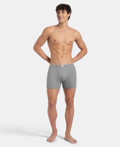 Jockey 8008 Men's Super Combed Cotton Boxer Briefs (Pack of 2, Gray) - Image 6