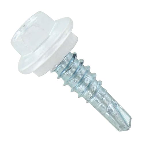 ST Fastening #14 x 7/8" Maxx Steelbinder Metal Roofing Stitch Screws Metal-to-Metal Bright White (Pack of 250)