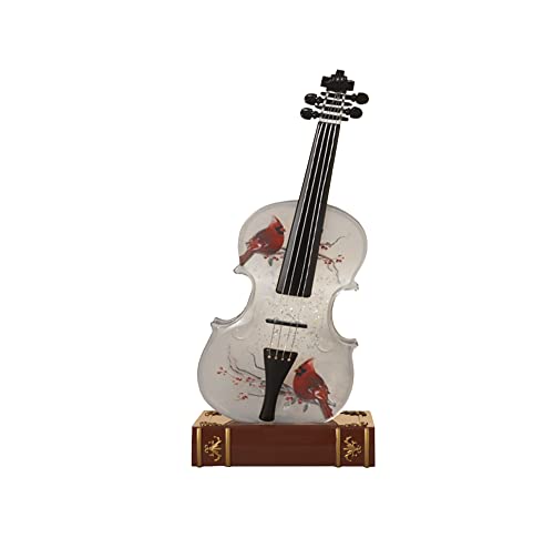 Gerson 2659650 Lighted Musical Holiday Spinning Water Globe Violin, Battery Operated, 14.3-inch Height