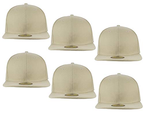 Image of Gelante Plain Blank Flat Brim Adjustable Snapback Baseball Caps LOT 6 Pack