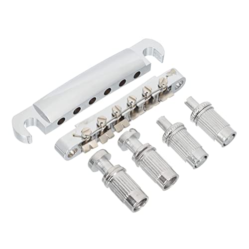 GLSTOY ギターアクセサリー エレキギター ギター サドル 交換用 パーツ メタル テールピースネジ ギターパーツ交換セット シルバー仕上げ