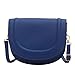 HIMS Damen-Umhängetasche, einfarbig, aus PU-Leder, Satteltasche, blau