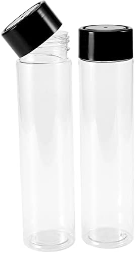 JEUIHAU 20 Pack 350 ml Clear PET Plastic Juice Bottles with Black Lids, Empty Plastic Juice Bottles, Reusable Plastic Drink Bottles Bulk for Storing Smoothie, Juice, Milk and Homemade Beverages