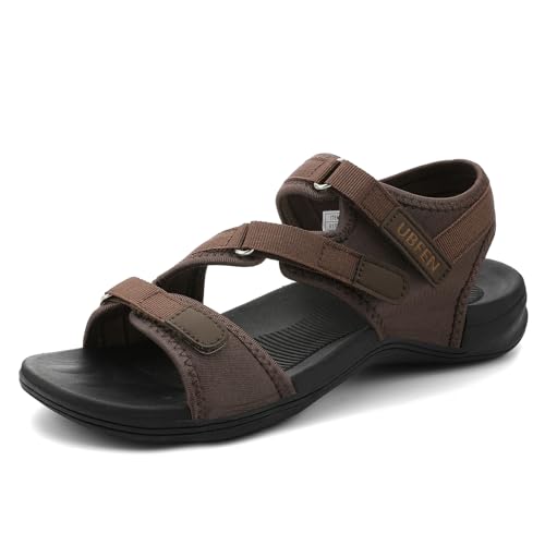 Image of UBFEN Womens Hiking Water Sport Sandals with Arch Support | 3 Adjustable Straps, Cushioned Footbed, Non-Slip, Comfortable Walking for Athletic Outdoor Summer Beach