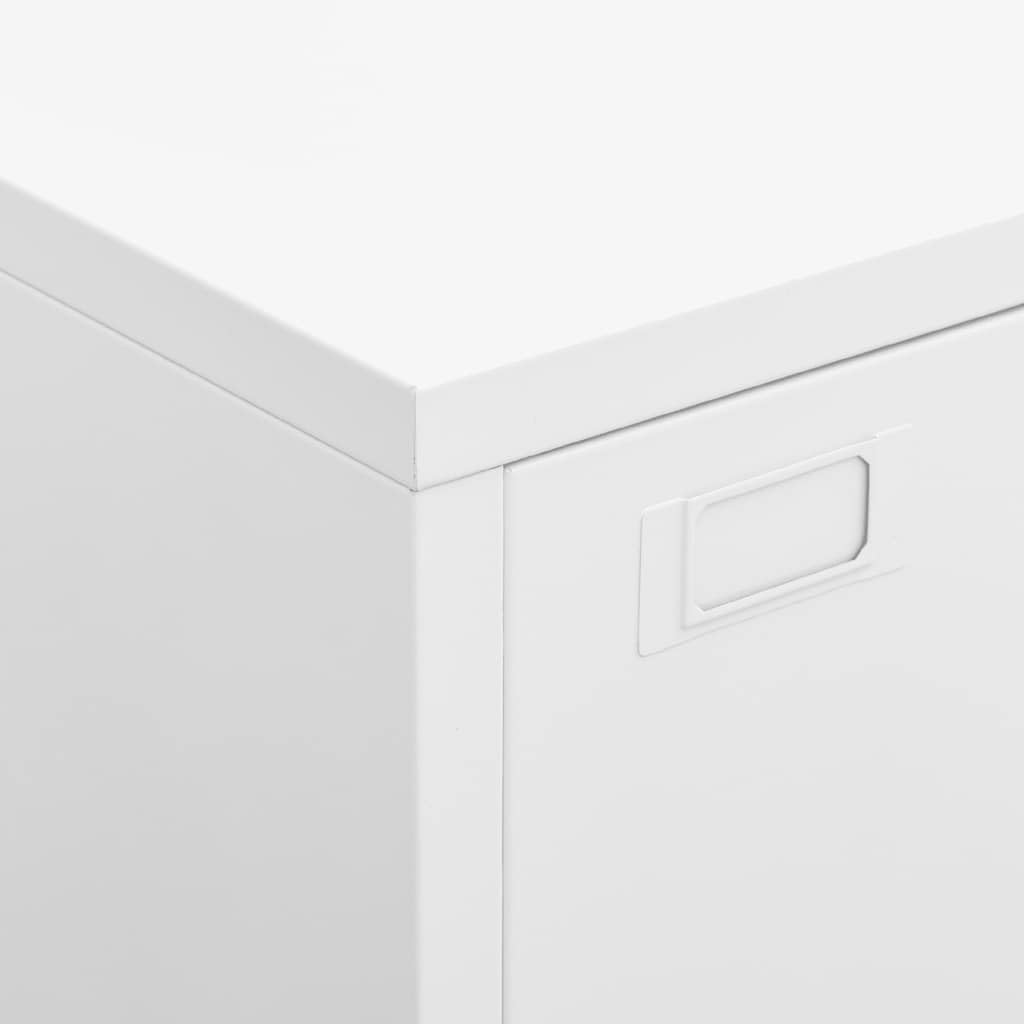 vidaXL Coffre de Rangement Industriel Armoire de Rangement Étagère Stockage Meuble de Bureau Maison Intérieur Blanc 75x40x115 cm Métal