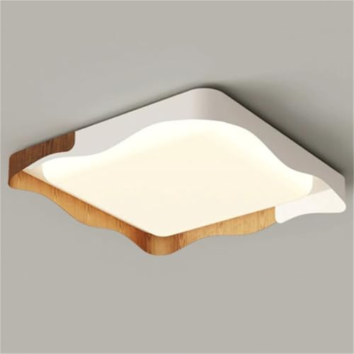 JXYDJH Lámpara De Techo LED Redonda Con Acabado Madera Negra Vintage, Luz Regulable Moderna, 36 W, Blanco Mate, Montaje Empotrado, Diseño Circular Para Dormitorio, Baño, Cocina, Balcón, Lavadero