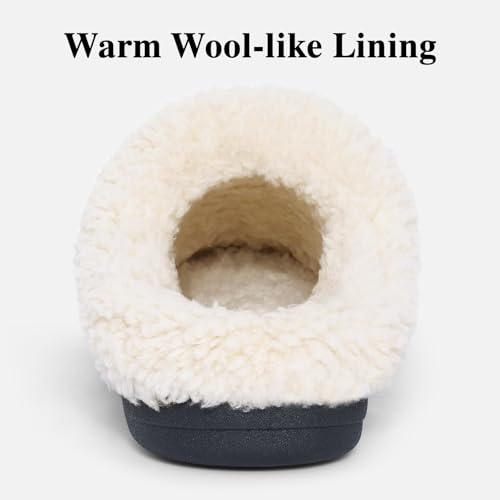 Image of Evshine Warm Knit House Slippers for Women Comfy Wool-Like Lined Chenille Slippers with Memory Foam and Indoor Outdoor Soles
