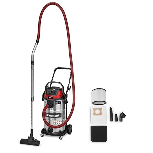 Einhell Aspirador en seco y húmedo TE-VC 4090 SACL (1.150 W, Potencia de aspiración 225 mbar, Recipiente 40 l, protección contra el Polvo L, Filtro HEPA, Limpieza de filtros, Enchufe automático)