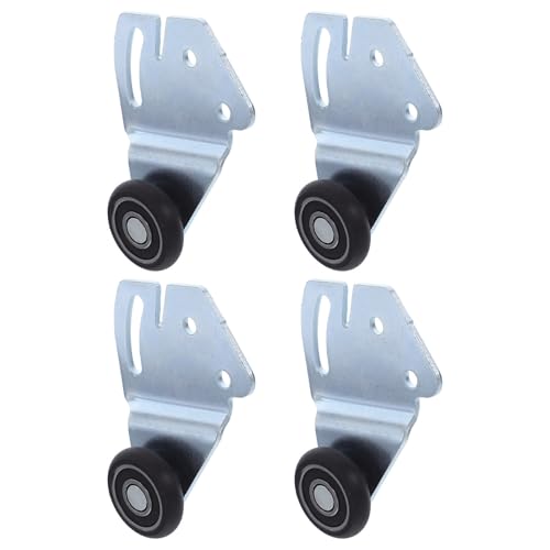 DECHOUS Roulettes pour portes coulissantes de placard, 2 sets, galets en nylon sur rail acier carbone, support robuste, usage dans intérieurs modernes