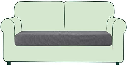 CHUN YI Stretch Sofa Seat Cushion Cover, Fitted Sofa Couch Cushion Covers Furniture Protector, Checks Jacquard Spandex Fabric (Chair, Blue)