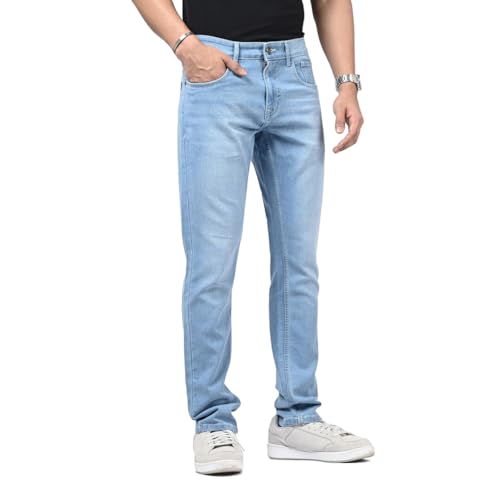 Image of WROGN Men's Slim Fit Jeans | Cotton Stretch | Solid | Casual Denim